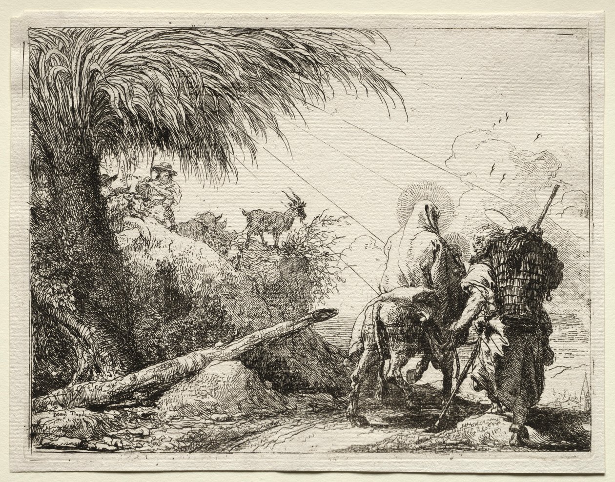 Fuite en Égypte : La Sainte Famille et le palmier - Giovanni Domenico Tiepolo