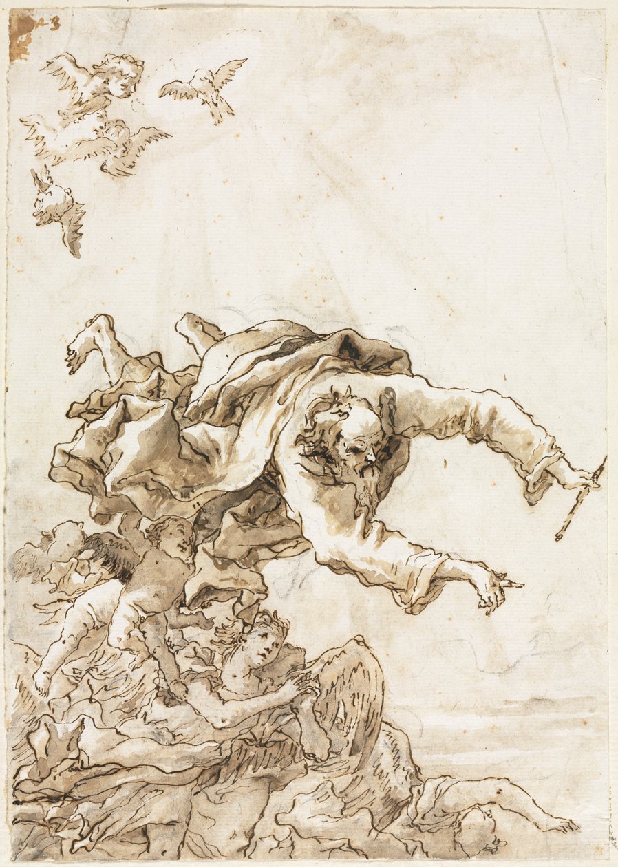 Dieu le Père avec des anges et des chérubins, 1758 ou après - Giovanni Domenico Tiepolo