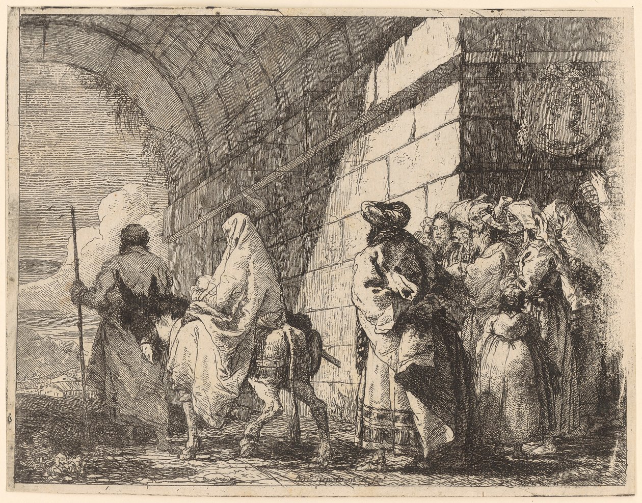 La Sainte Famille quitte la ville - Giovanni Domenico Tiepolo