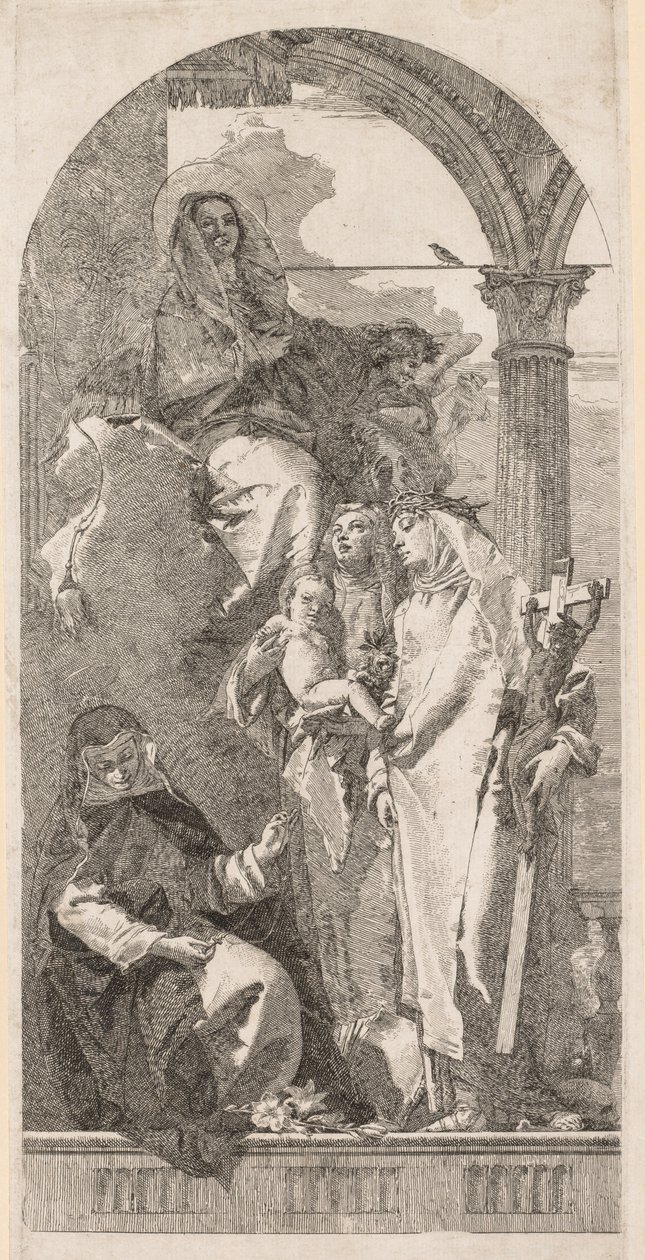 Madonna avec les Saintes Agnès, Catherine et Rosa - Giovanni Domenico Tiepolo