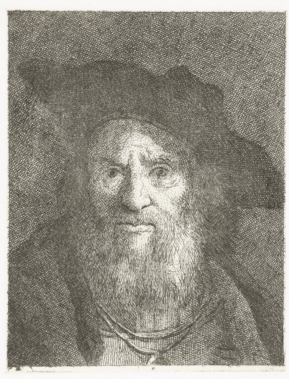 Homme avec un béret (Verzameling hoofden) - Giovanni Domenico Tiepolo