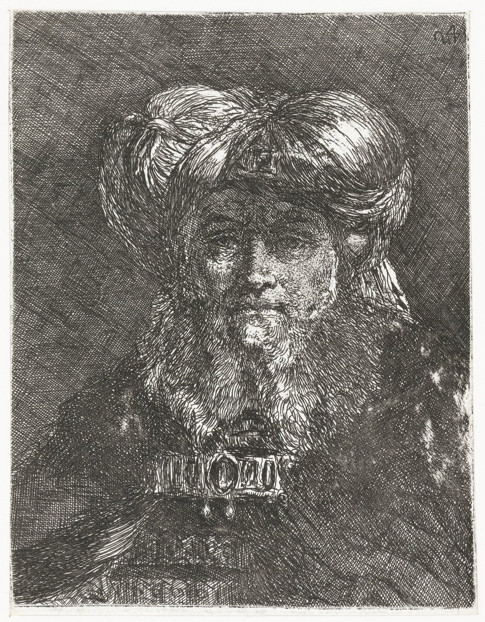 Homme avec un grand turban (Verzameling hoofden) - Giovanni Domenico Tiepolo