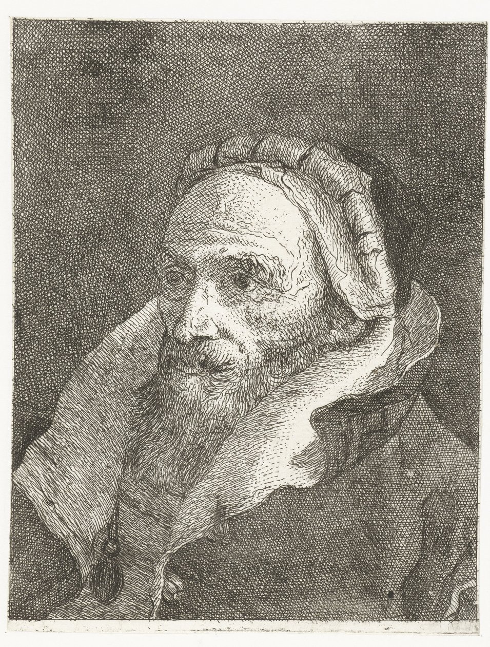 Homme avec un col haut de manteau - Giovanni Domenico Tiepolo