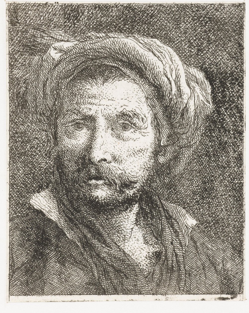 Homme avec une moustache et un turban - Giovanni Domenico Tiepolo