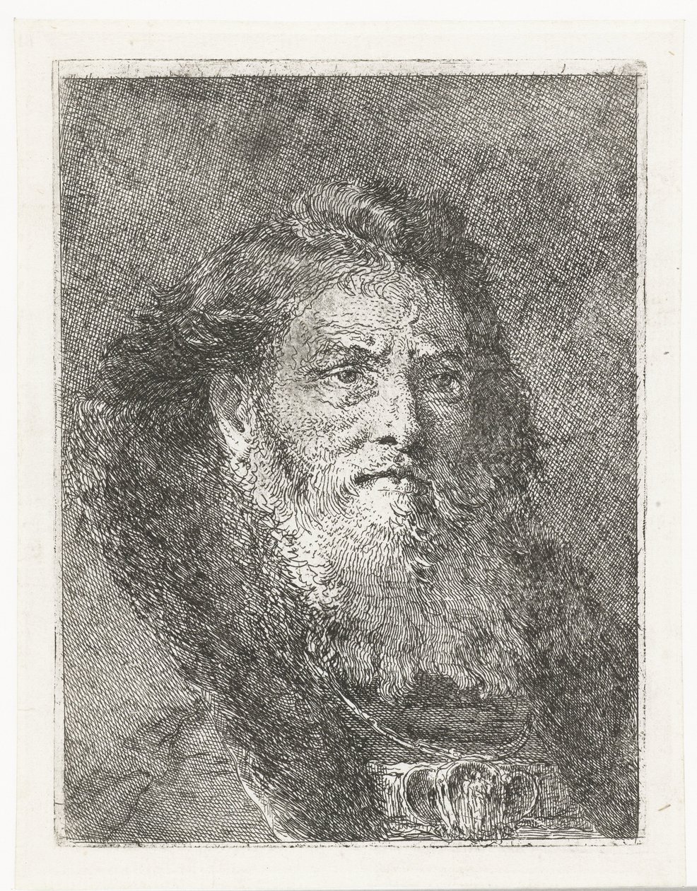 Homme sans couvre-chef (série: Collection de têtes) - Giovanni Domenico Tiepolo