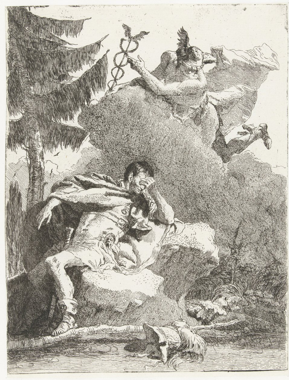 Mercure apparaît à Énée dans son rêve - Giovanni Domenico Tiepolo