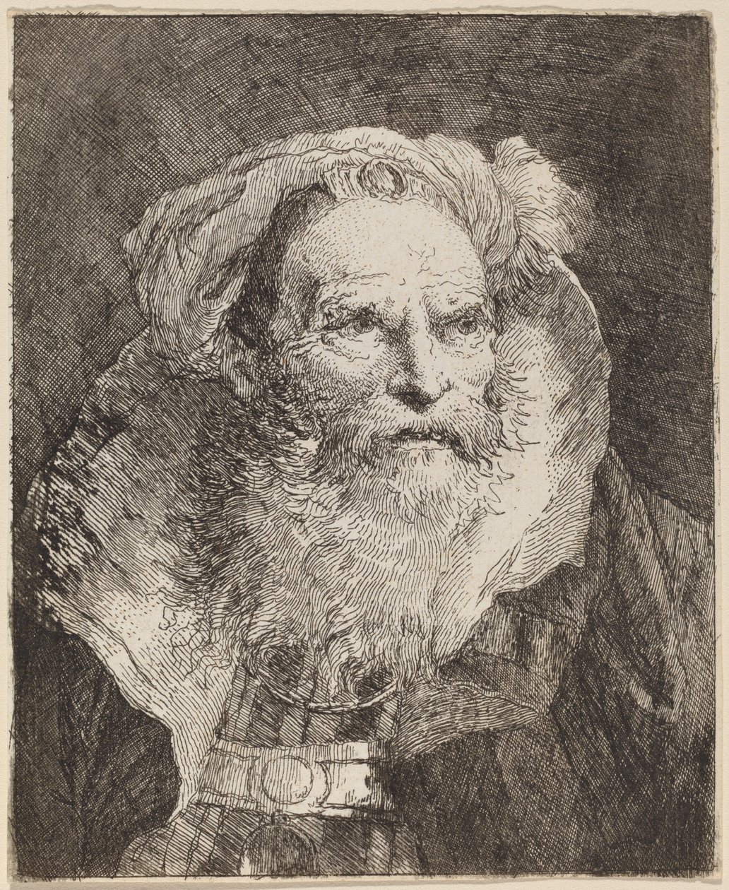 Vieil Homme Méditant - Giovanni Domenico Tiepolo
