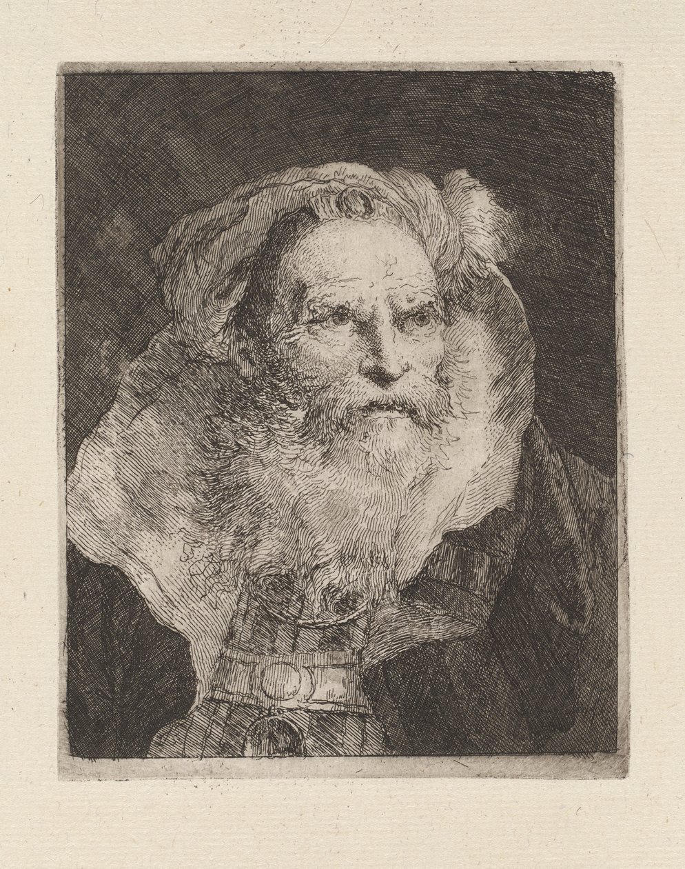 Vieil homme méditant, de la Raccolta di Teste (Collection de têtes) - Giovanni Domenico Tiepolo