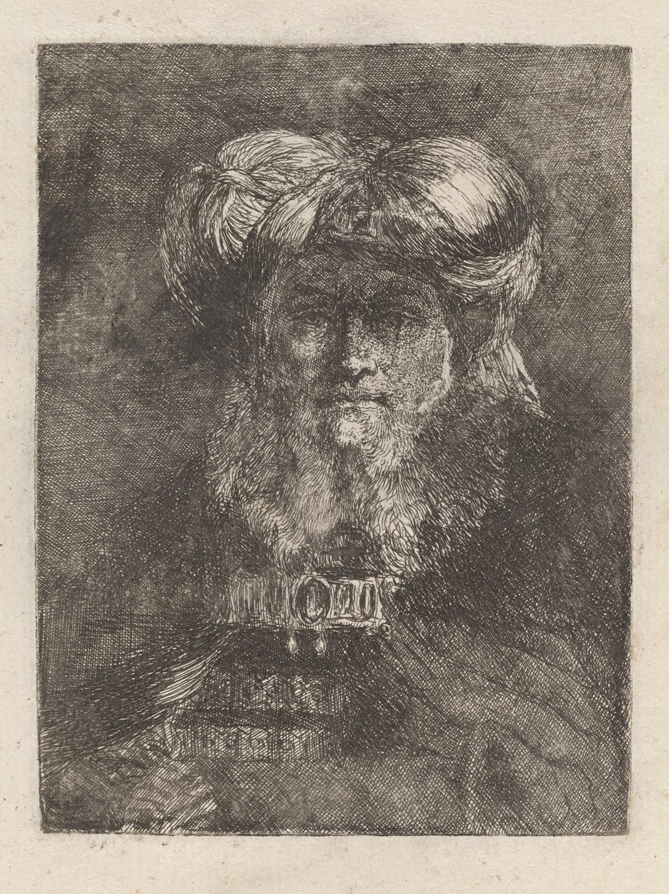Vieil homme à la manière de Rembrandt, de la Raccolta di Teste (Collection de têtes) - Giovanni Domenico Tiepolo