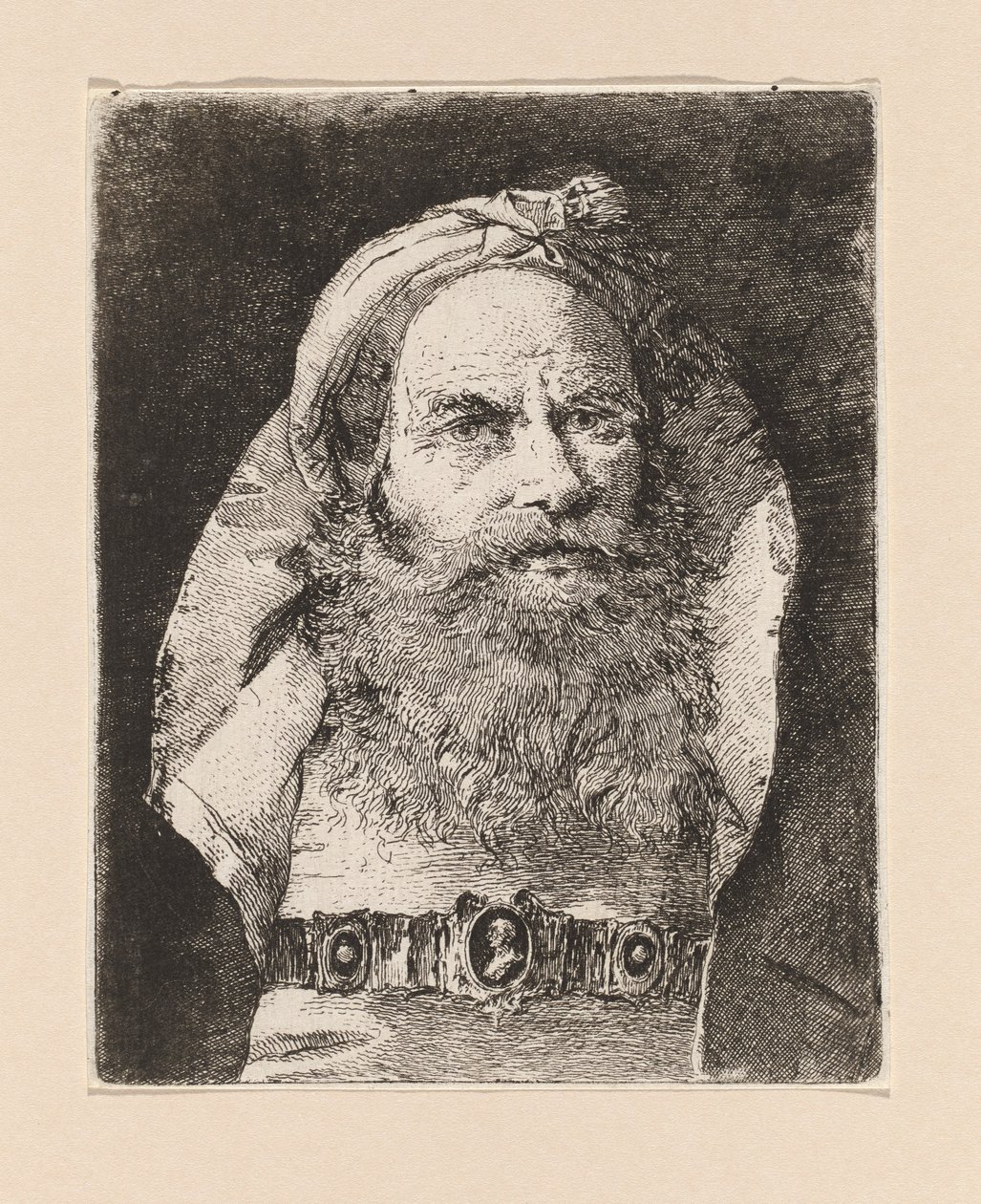 Vieil Homme avec Petit Turban, de la Raccolta di Teste - Giovanni Domenico Tiepolo