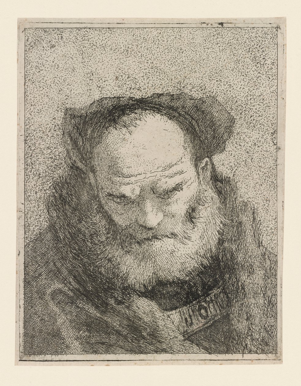 Vieil homme avec une barbe, de la Raccolta di Teste - Giovanni Domenico Tiepolo