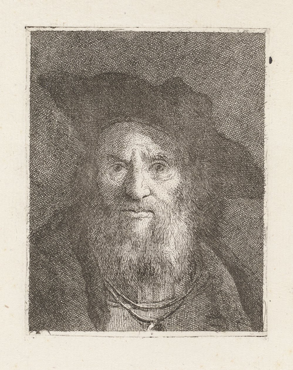 « Vieil homme au chapeau », tiré de la *Raccolta di Teste* (Recueil de têtes) - Giovanni Domenico Tiepolo