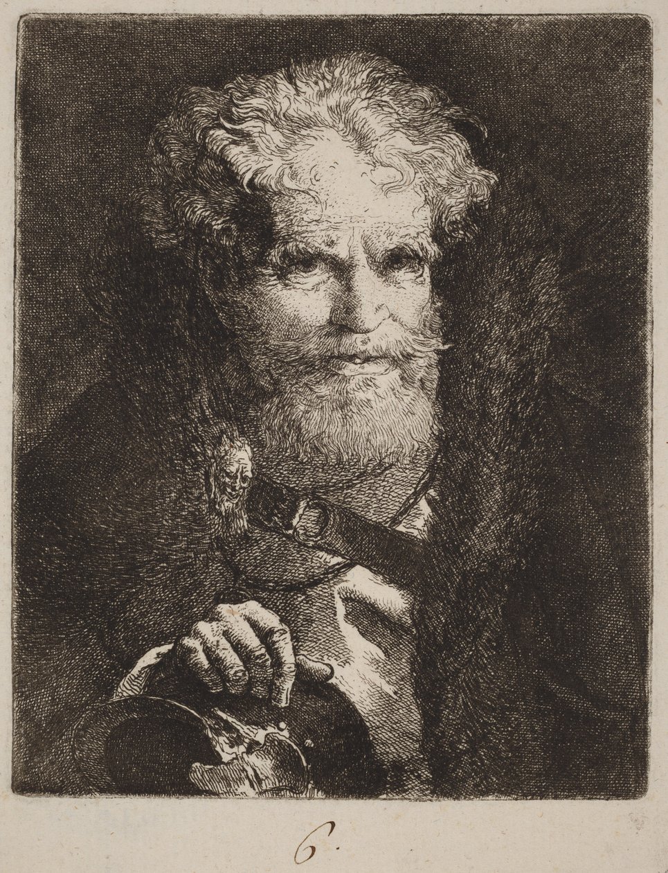 Un vieil homme avec un casque - Giovanni Domenico Tiepolo