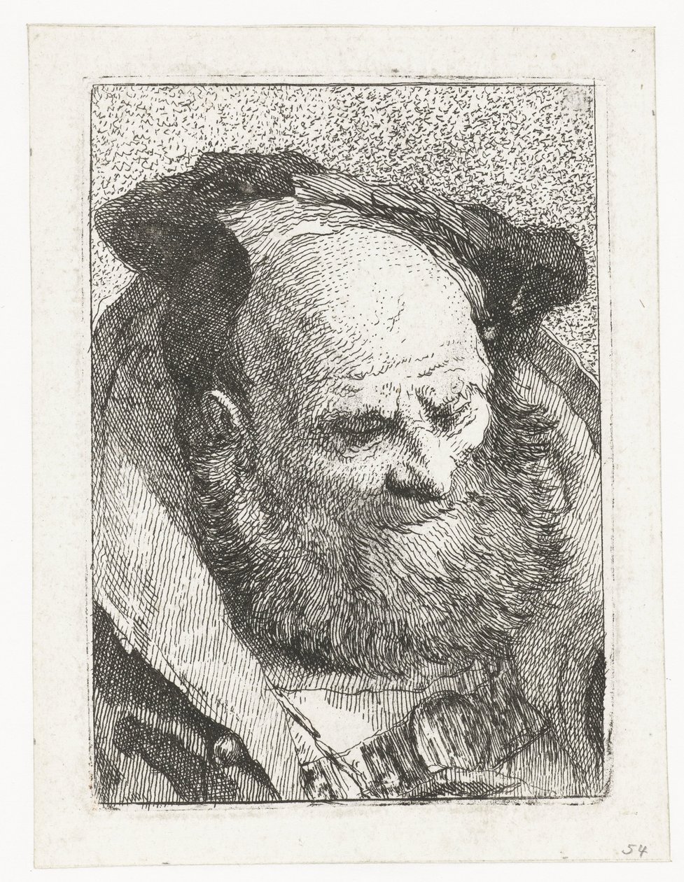 Vieil homme avec barbe - Giovanni Domenico Tiepolo