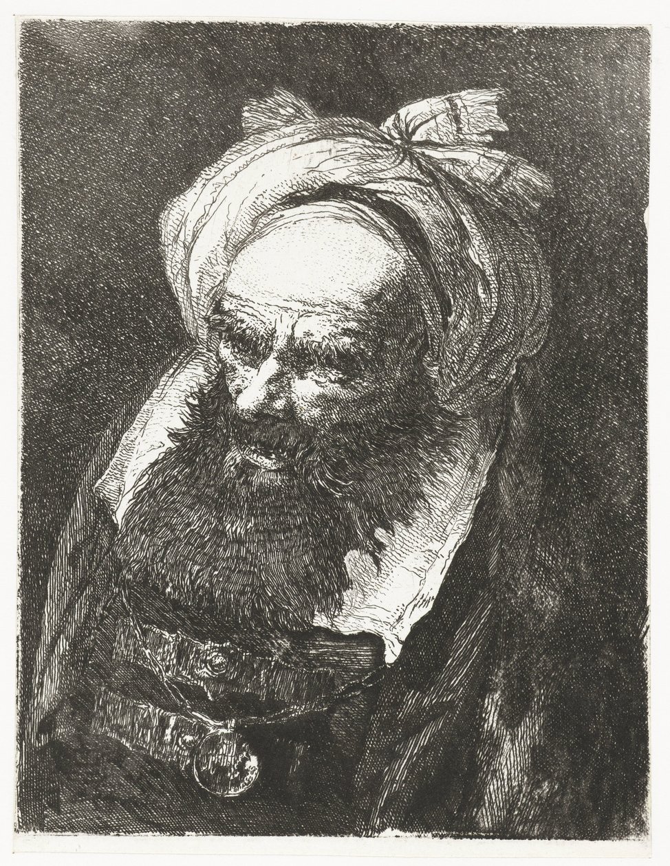 Vieil homme avec un turban - Giovanni Domenico Tiepolo