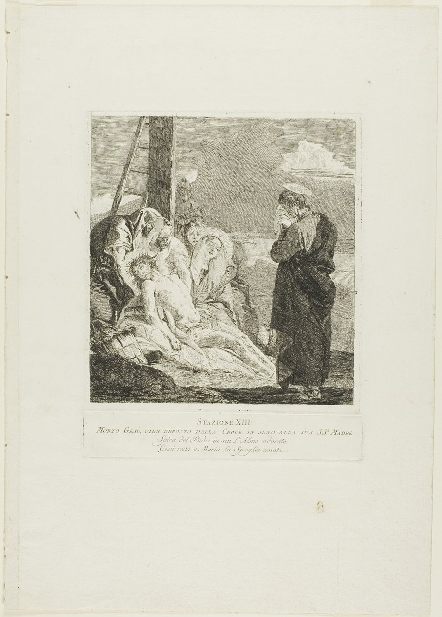 La Déposition, planche treize du chemin de croix - Giovanni Domenico Tiepolo