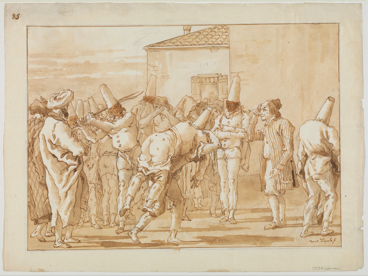 La flagellation de Punchinello - Giovanni Domenico Tiepolo