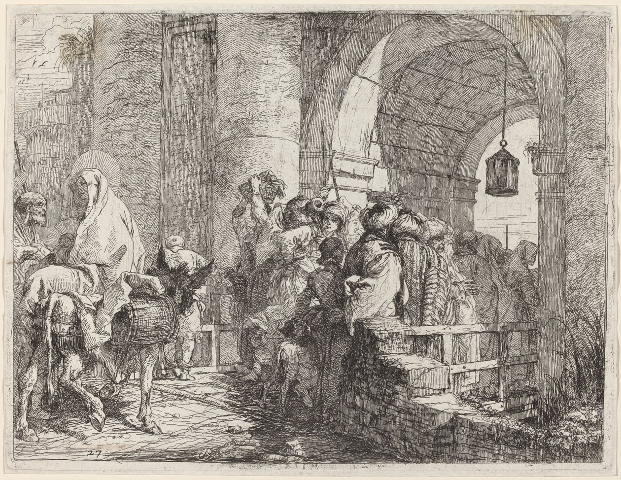 La Sainte Famille arrivant à une porte de la ville - Giovanni Domenico Tiepolo