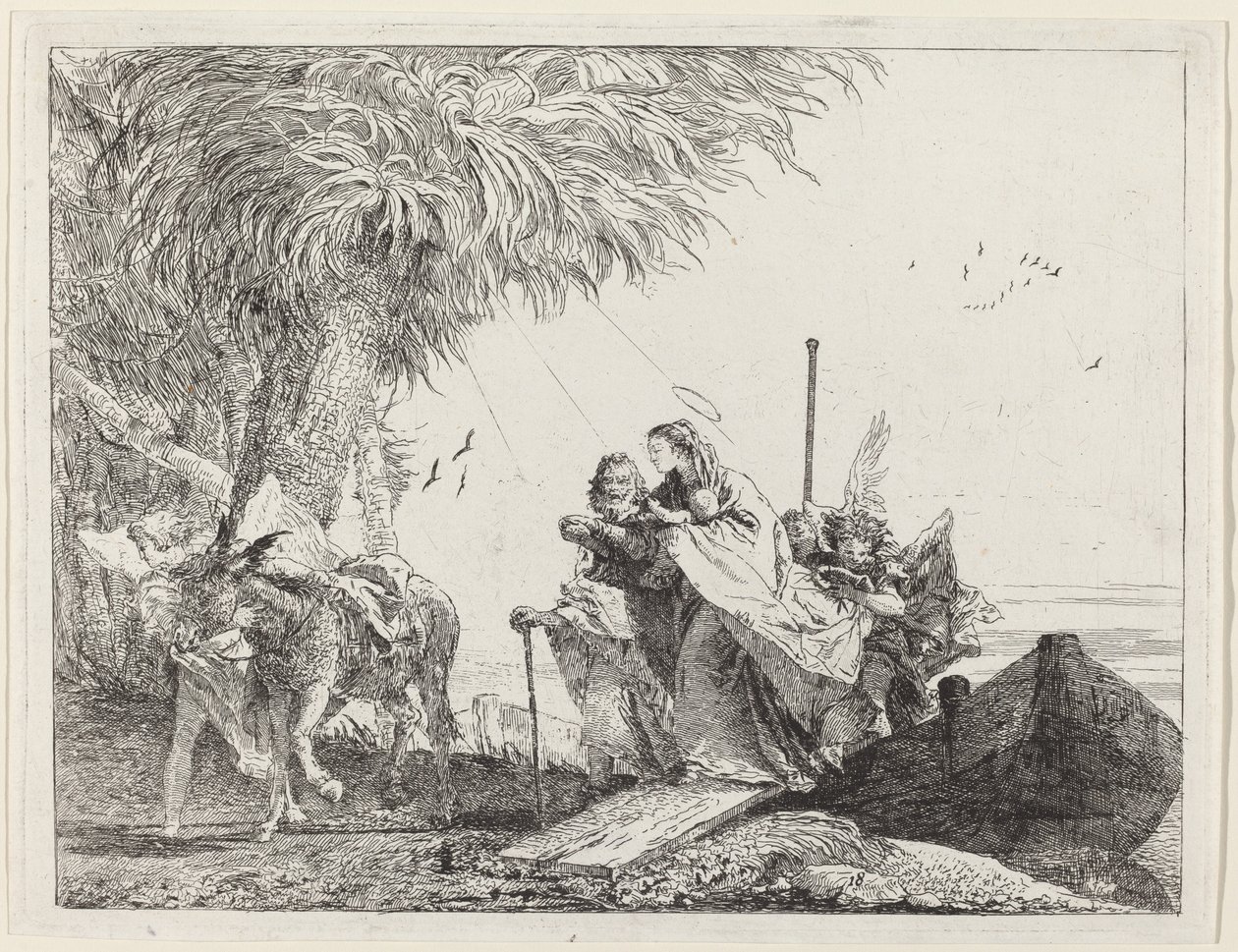 La Sainte Famille débarquant - Giovanni Domenico Tiepolo