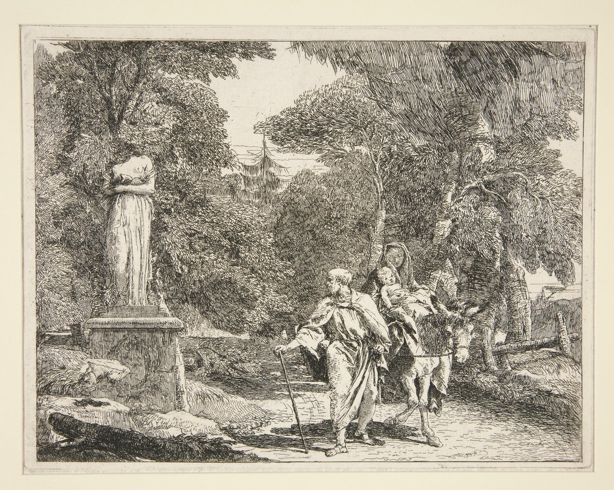 La Sainte Famille passant près d