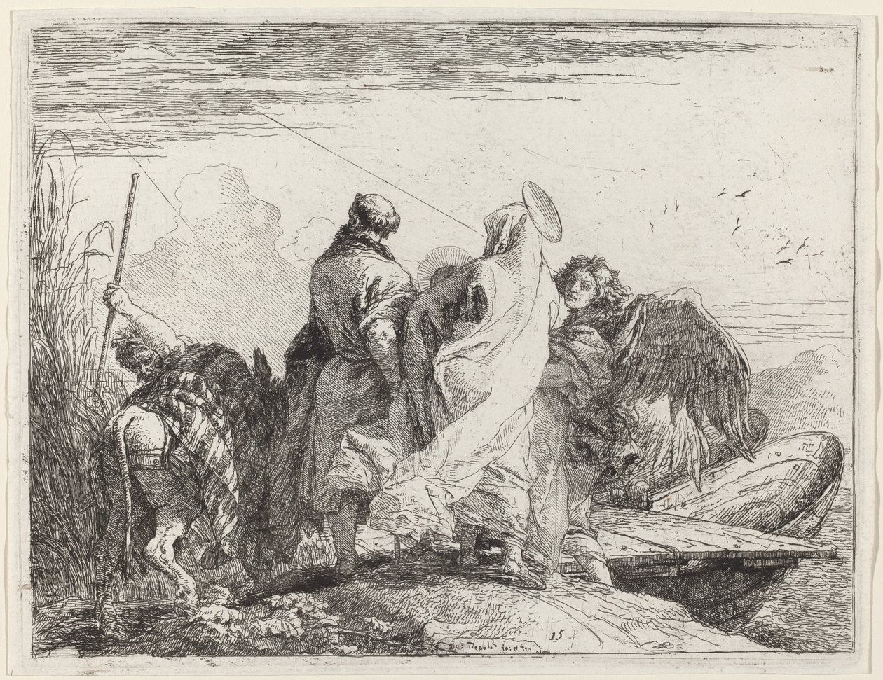 La Sainte Famille se préparant à embarquer - Giovanni Domenico Tiepolo