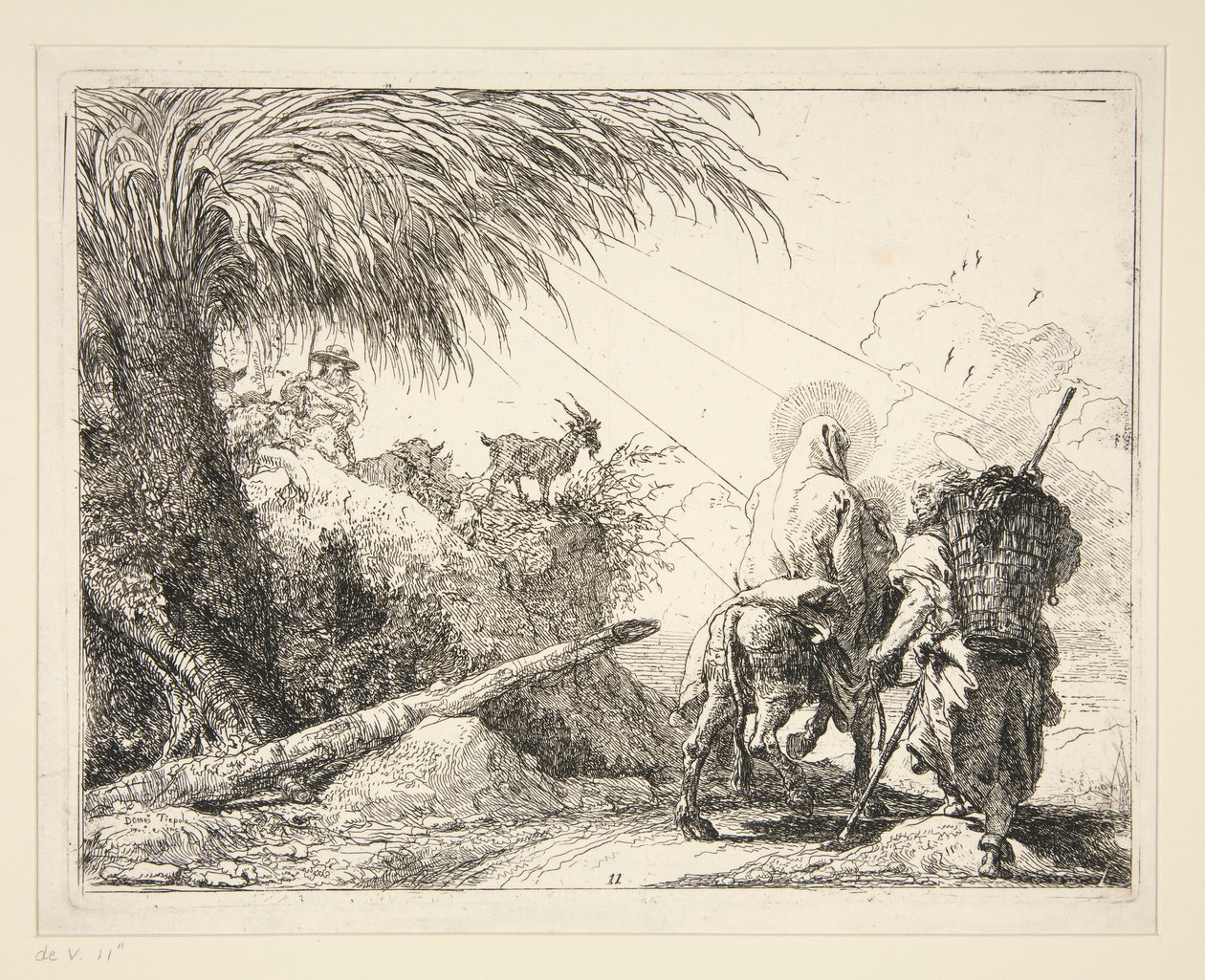 La Sainte Famille sur un chemin rocailleux, de la série Idées pittoresques sur la fuite en Égypte - Giovanni Domenico Tiepolo