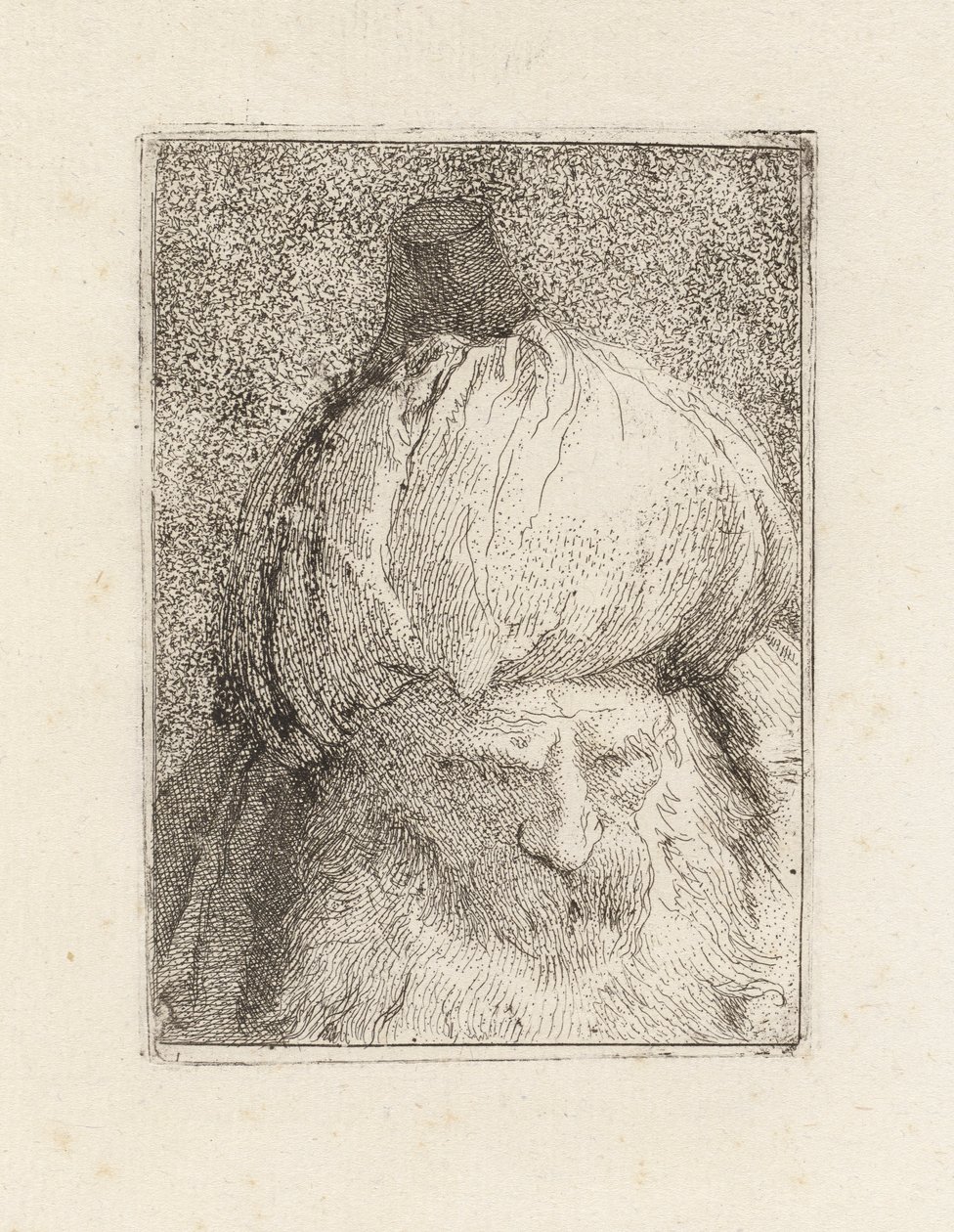 Turc vu de face, de la Raccolta di Teste (Collection de têtes) - Giovanni Domenico Tiepolo