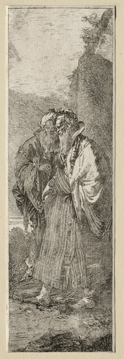 Deux vieux hommes dans un paysage - Giovanni Domenico Tiepolo