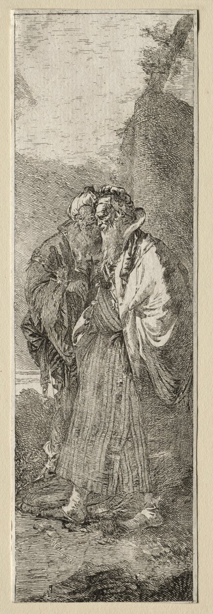 Deux vieux hommes dans un paysage - Giovanni Domenico Tiepolo