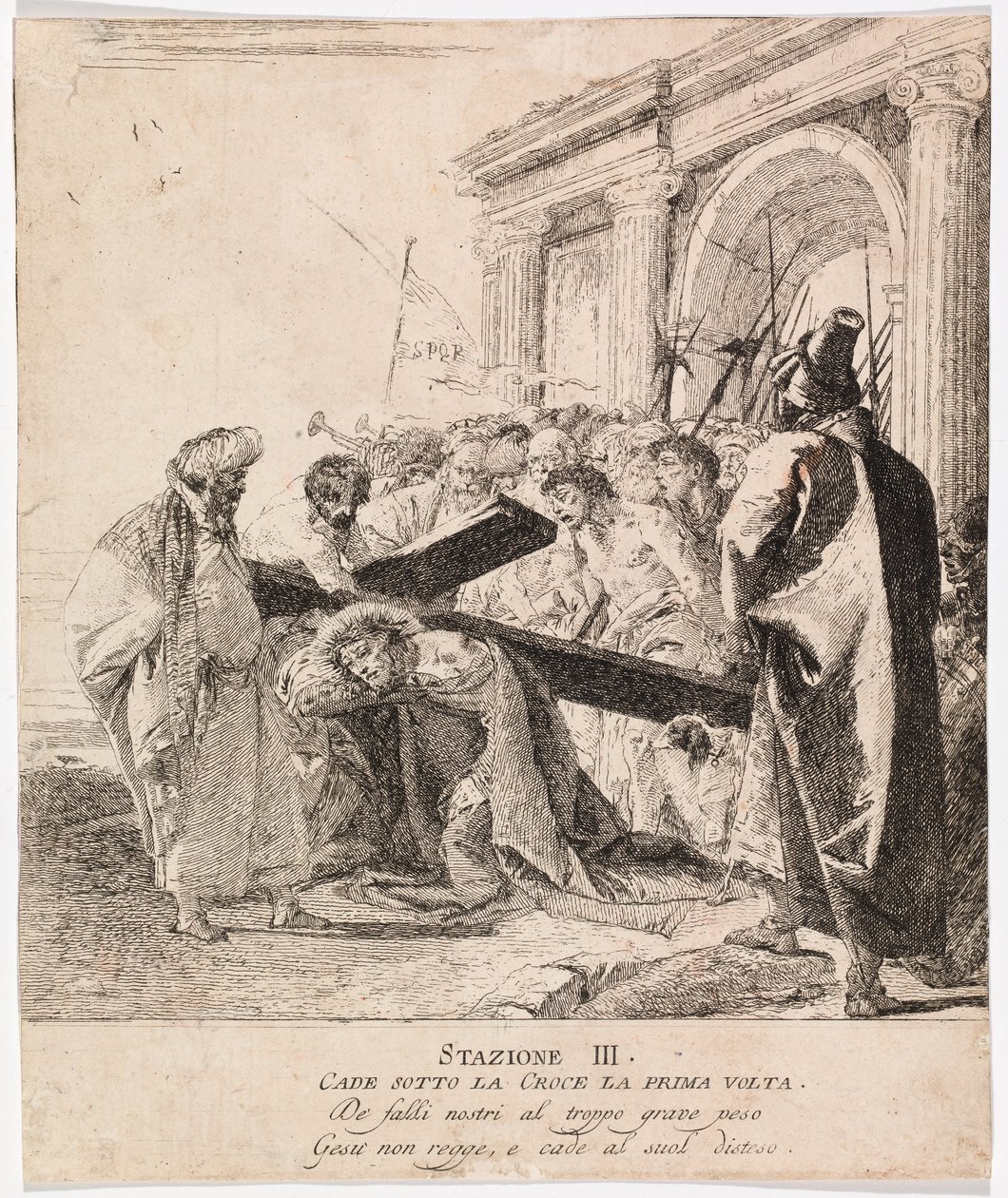Via crucis - Station III. Jésus tombe pour la première fois - Giovanni Domenico Tiepolo
