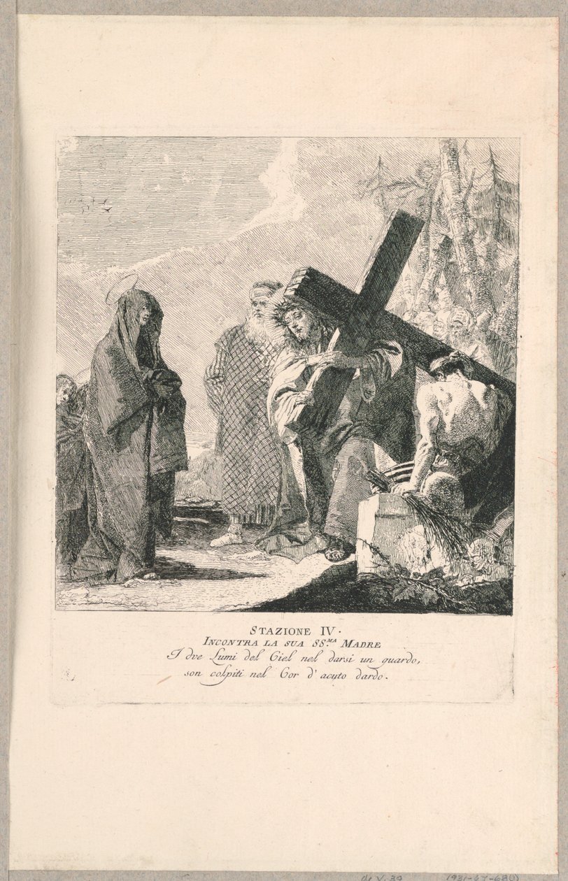 Via crucis - Station IV, Il rencontre sa mère - Giovanni Domenico Tiepolo