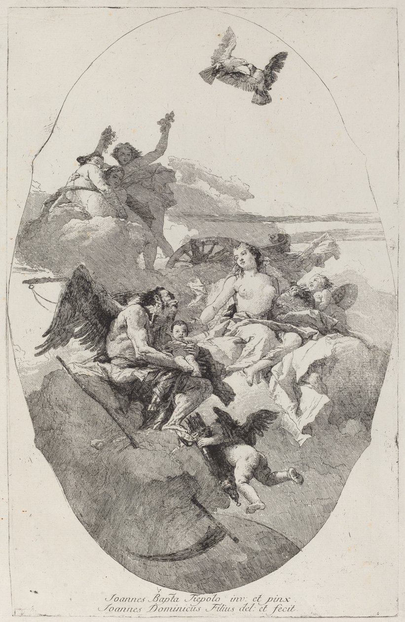 Vénus confiant Cupidon au Temps - Giovanni Domenico Tiepolo after Giovanni Battista Tiepolo