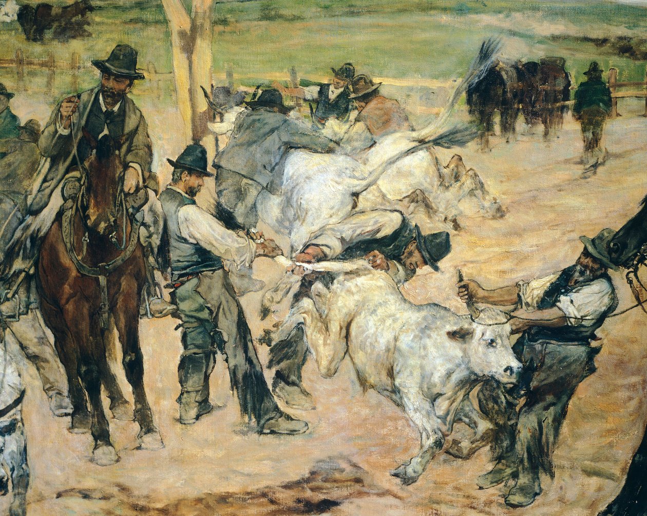 Marquage des jeunes taureaux en Maremme (détail) - Giovanni Fattori