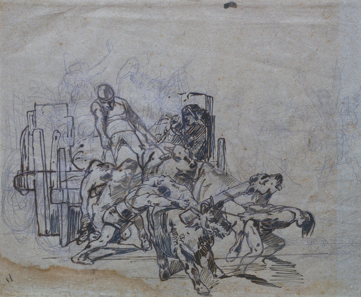Charrette avec quatre bœufs - Giovanni Fattori
