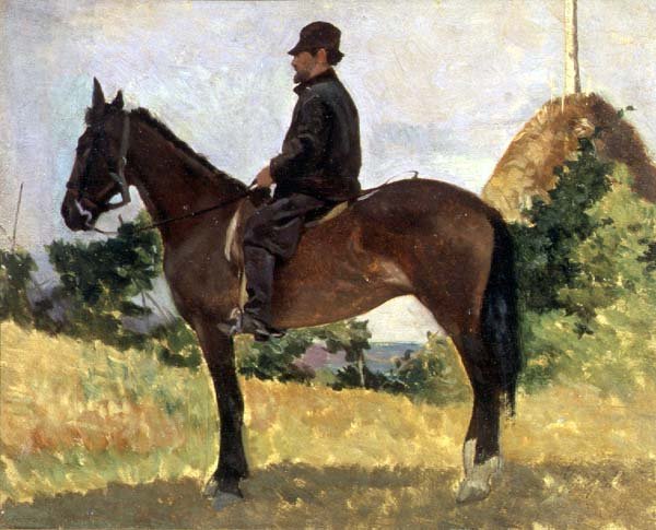 Diego Martelli à cheval - Giovanni Fattori
