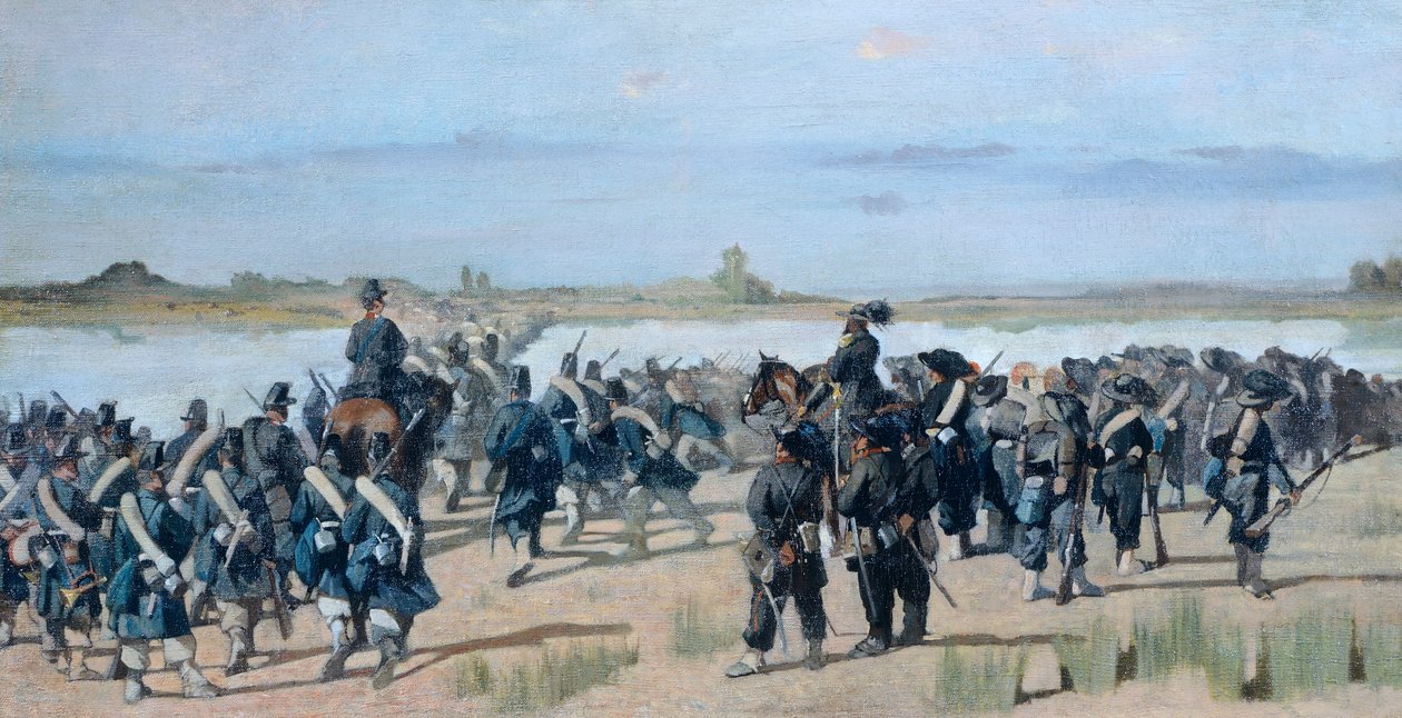 Passage de la rivière Mincio - Giovanni Fattori