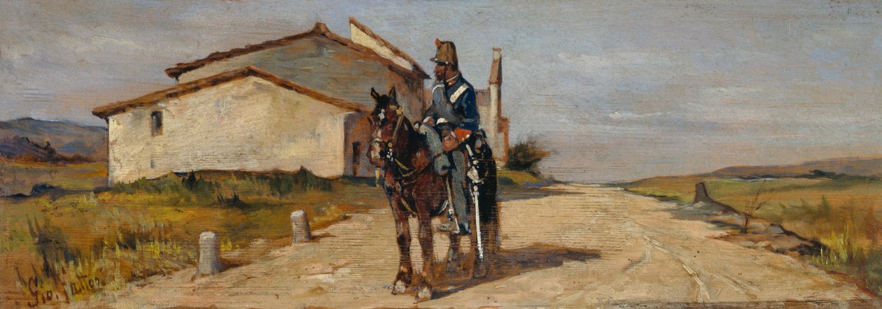 Soldat à cheval ou Carabinier à cheval en patrouille - Giovanni Fattori