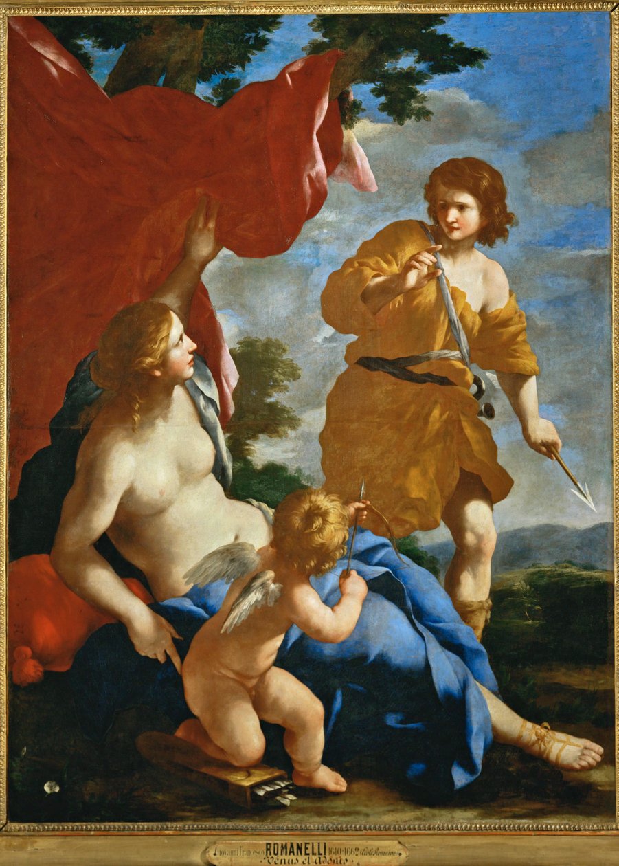 Vénus et Adonis partant à la chasse ... - Giovanni Francesco (1610 62) Romanelli