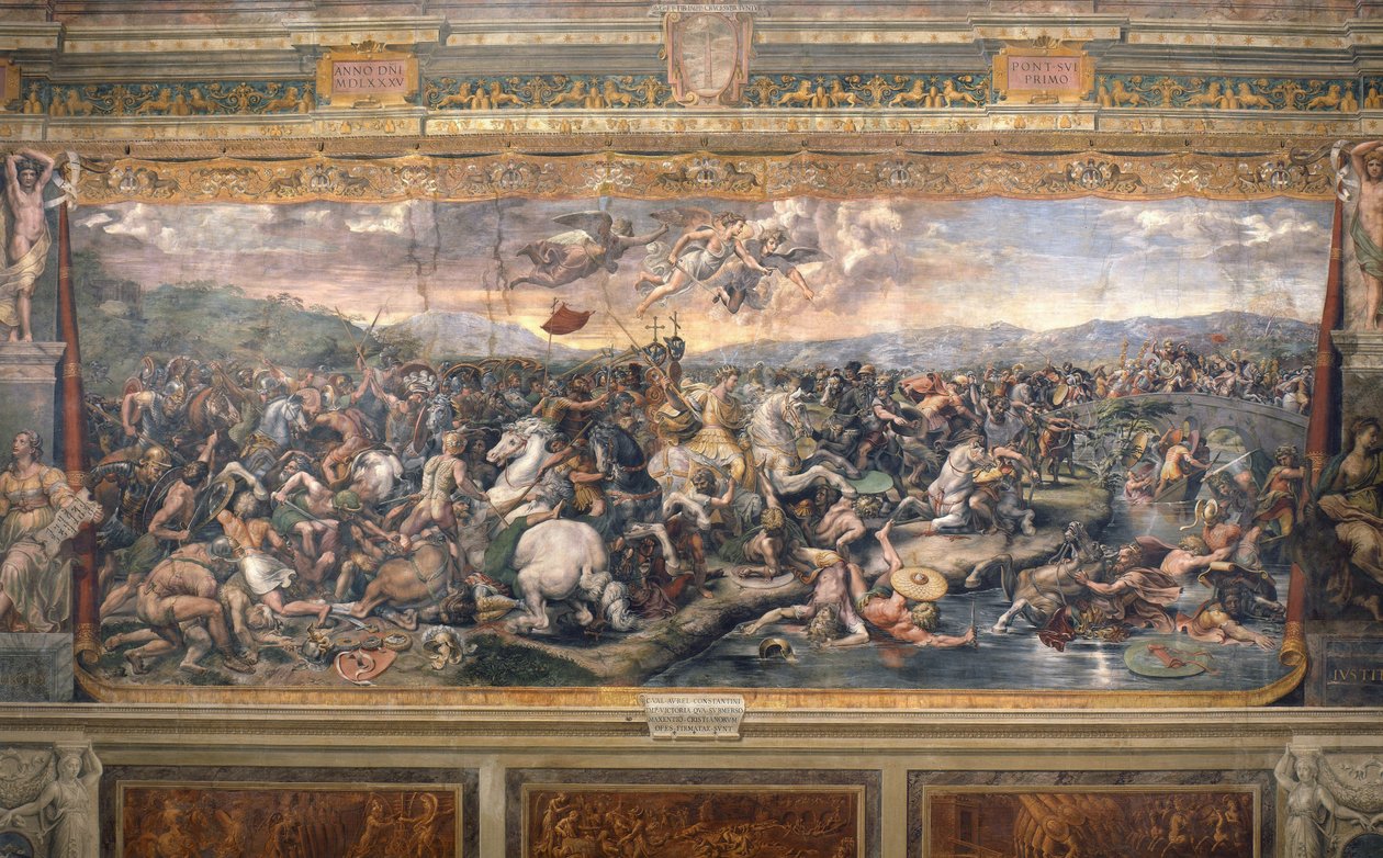 Bataille du pont Milvius - Giovanni Francesco (c.1488 1528) Penni