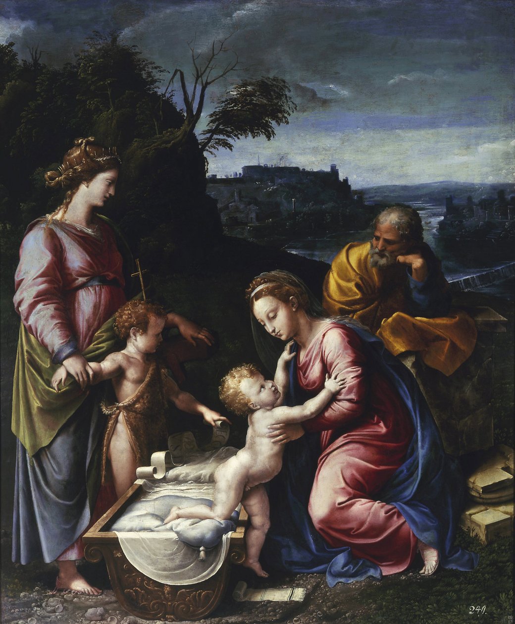 La Sainte Famille avec le jeune Jean-Baptiste et Sainte Catherine - Giovanni Francesco (c.1488 1528) Penni