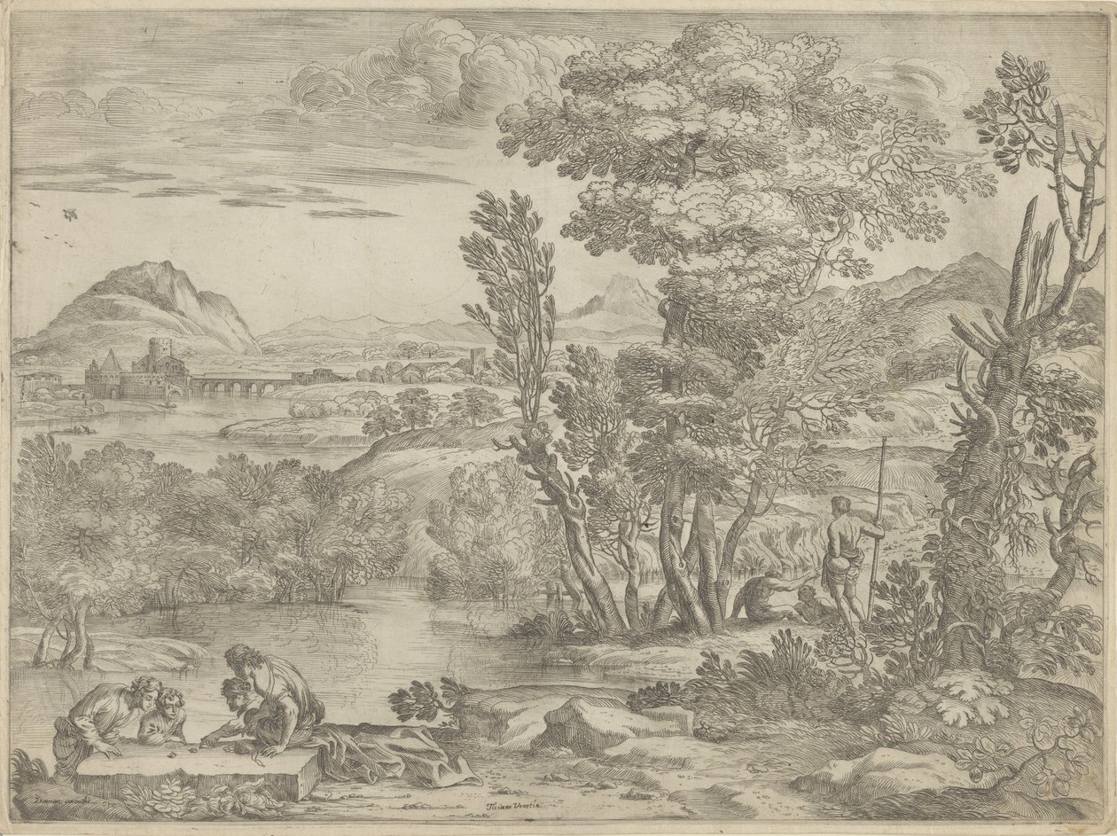Paysage avec quatre joueurs de dés - Giovanni Francesco Grimaldi