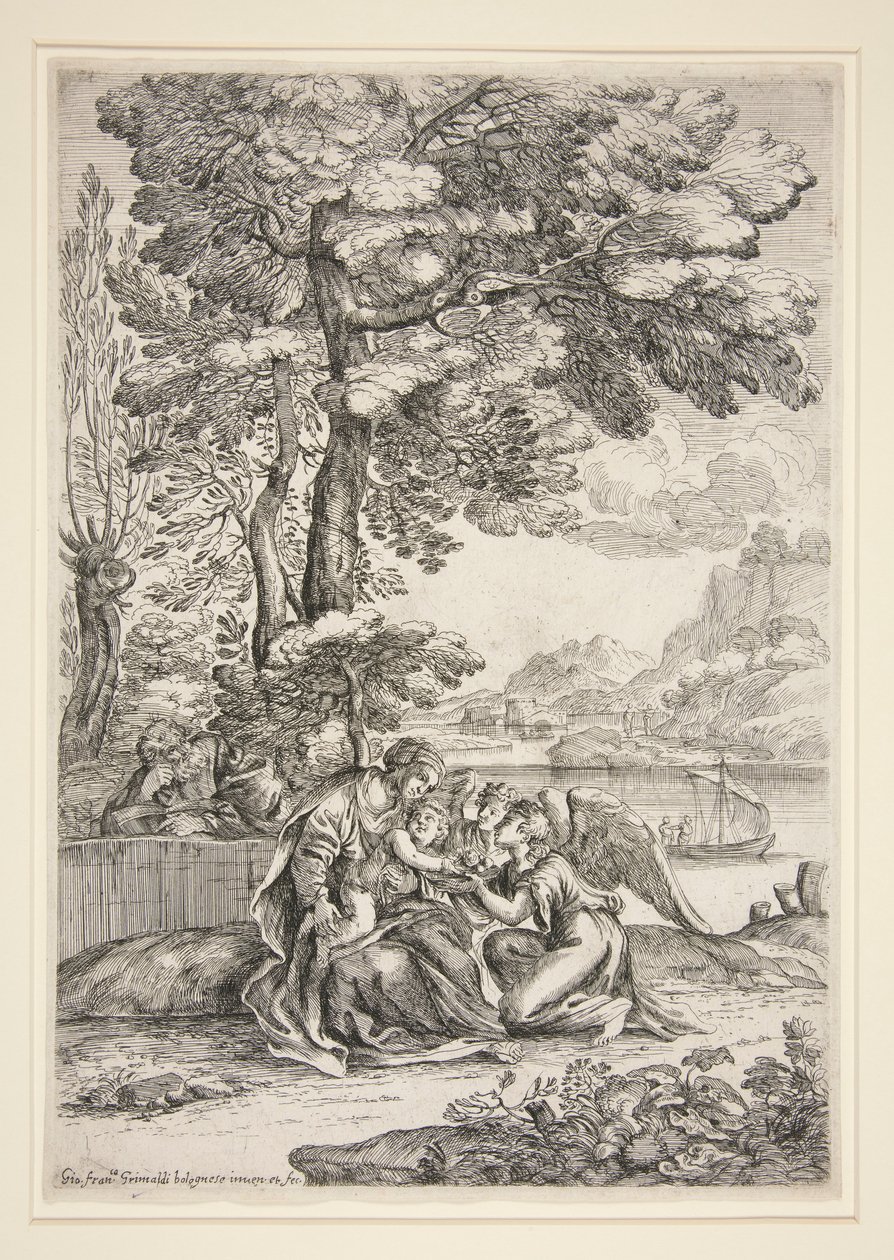 Repos pendant la fuite en Égypte - Giovanni Francesco Grimaldi