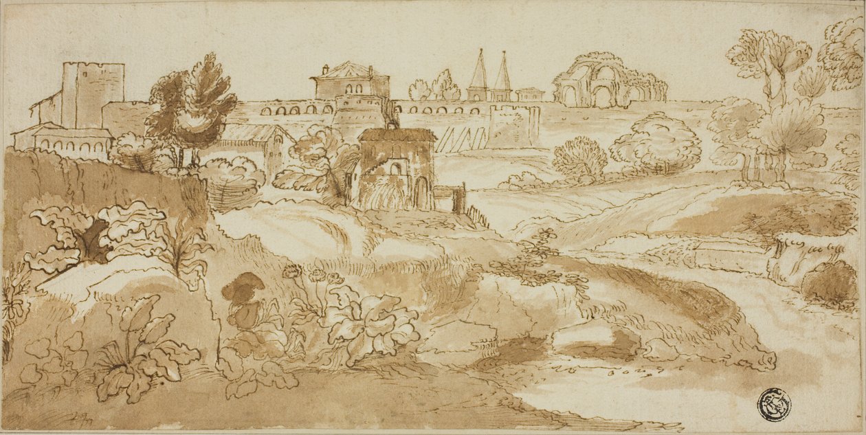 Vue de Rome, avec la via Appia - Giovanni Francesco Grimaldi