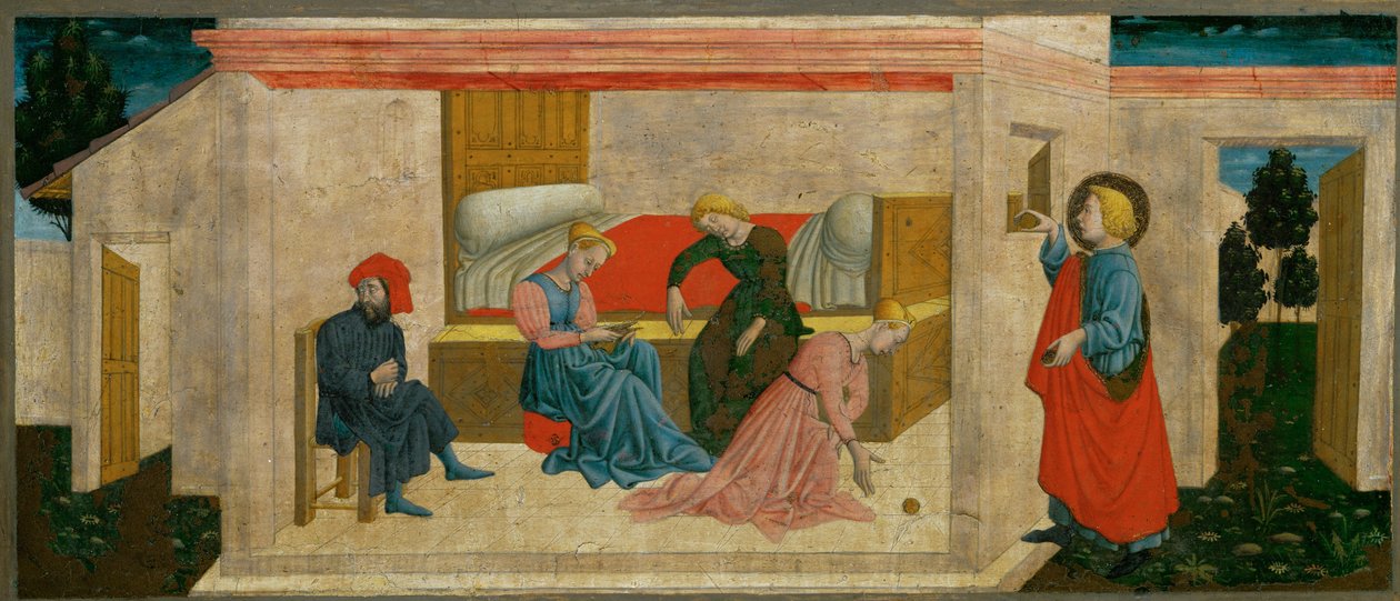 La charité de Saint-Nicolas de Bari, qui offre une dot aux jeunes filles pauvres ... - Giovanni Francesco Rimini
