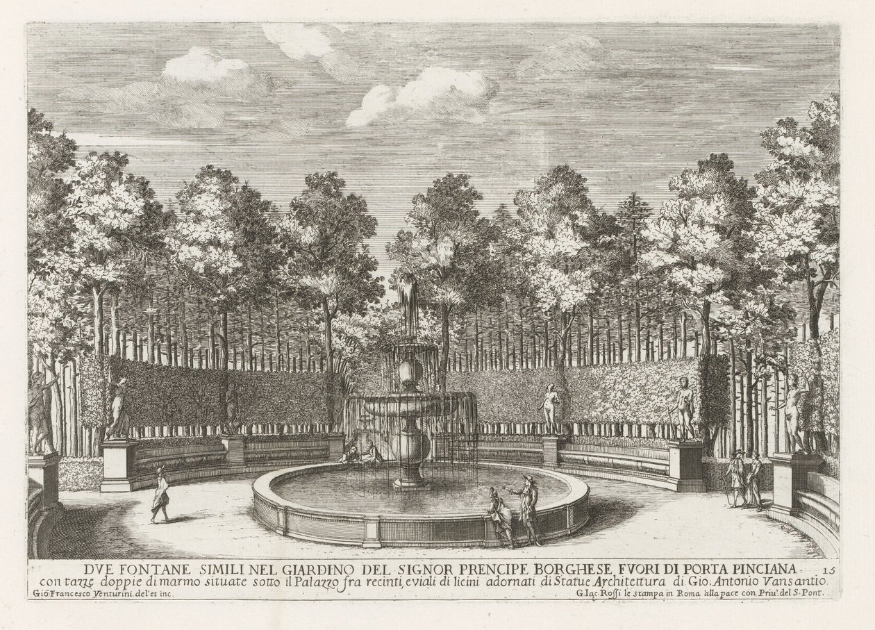 Fontaine dans la Villa Borghese à Rome - Giovanni Francesco Venturini
