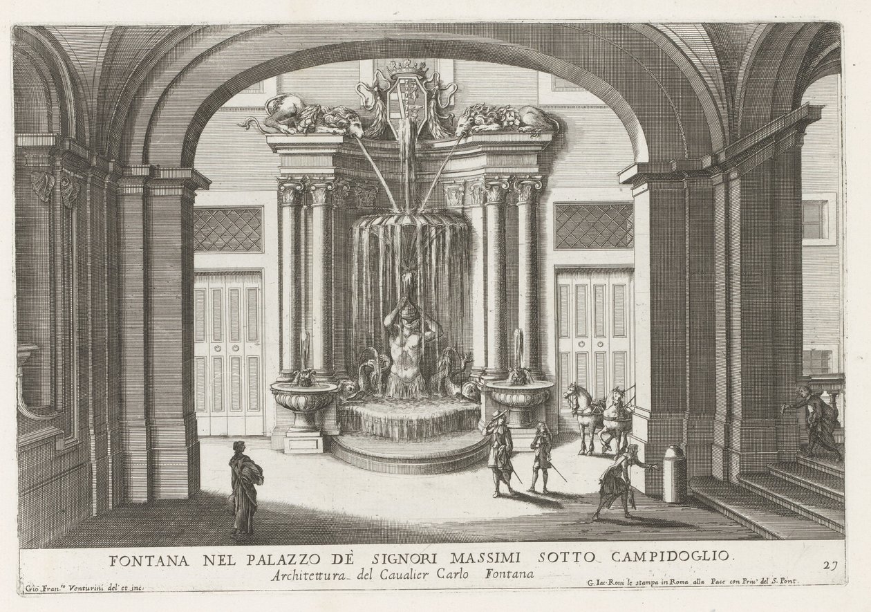 Fontaine dans la cour du Palazzo Massimo di Rignano à Rome - Giovanni Francesco Venturini