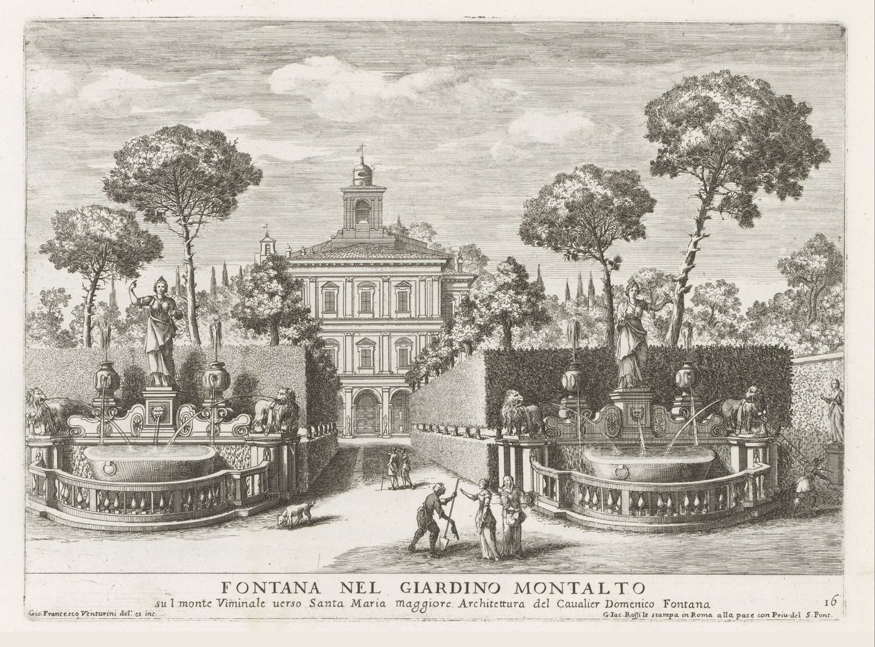 Fontaines dans les jardins de la Villa Montalto Negroni à Rome - Giovanni Francesco Venturini