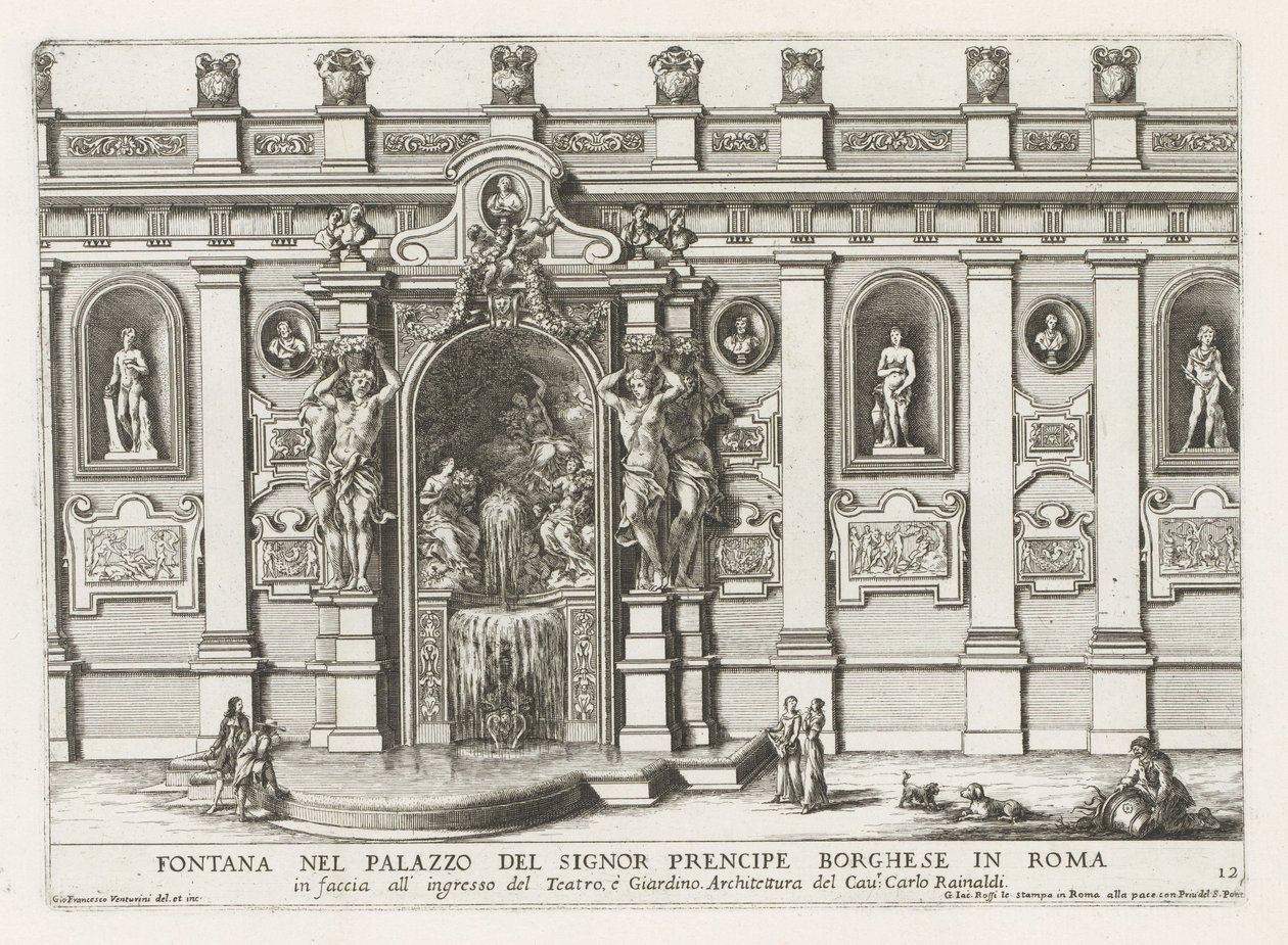 Nymphaeum dans la cour du Palazzo Borghese à Rome (Le fontane ne palazzi e ne giardini di Roma) - Giovanni Francesco Venturini