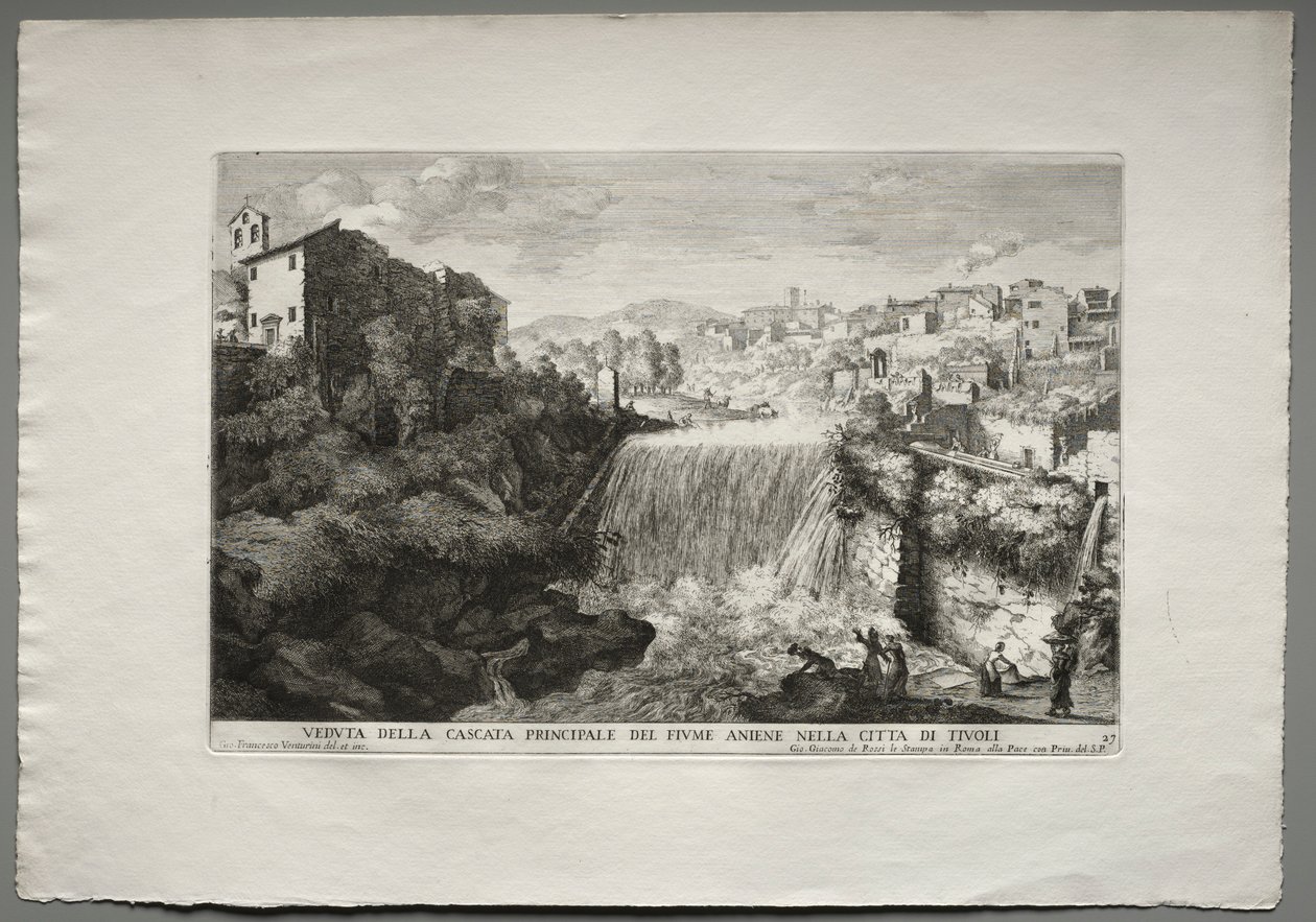 Veduta della Cascata Principale del Fiume Aniene nelle città di Tivoli - Giovanni Francesco Venturini