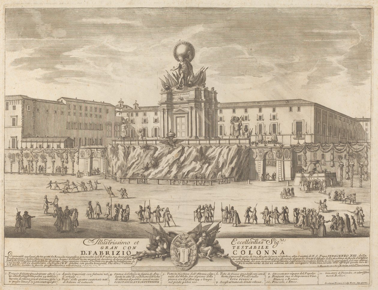 Le Temple de Janus, pour le festival de la "Chinea" - Giovanni Girolamo Frezza after Alessandro Specchi